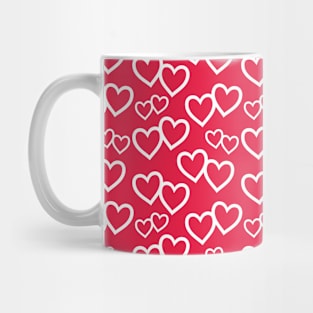 Red and White Hearts Repeated Pattern 089#001 Mug